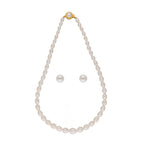 J Pearls White Graded Oval Pearl Necklace - Real Pearl Jewelry - Distacart