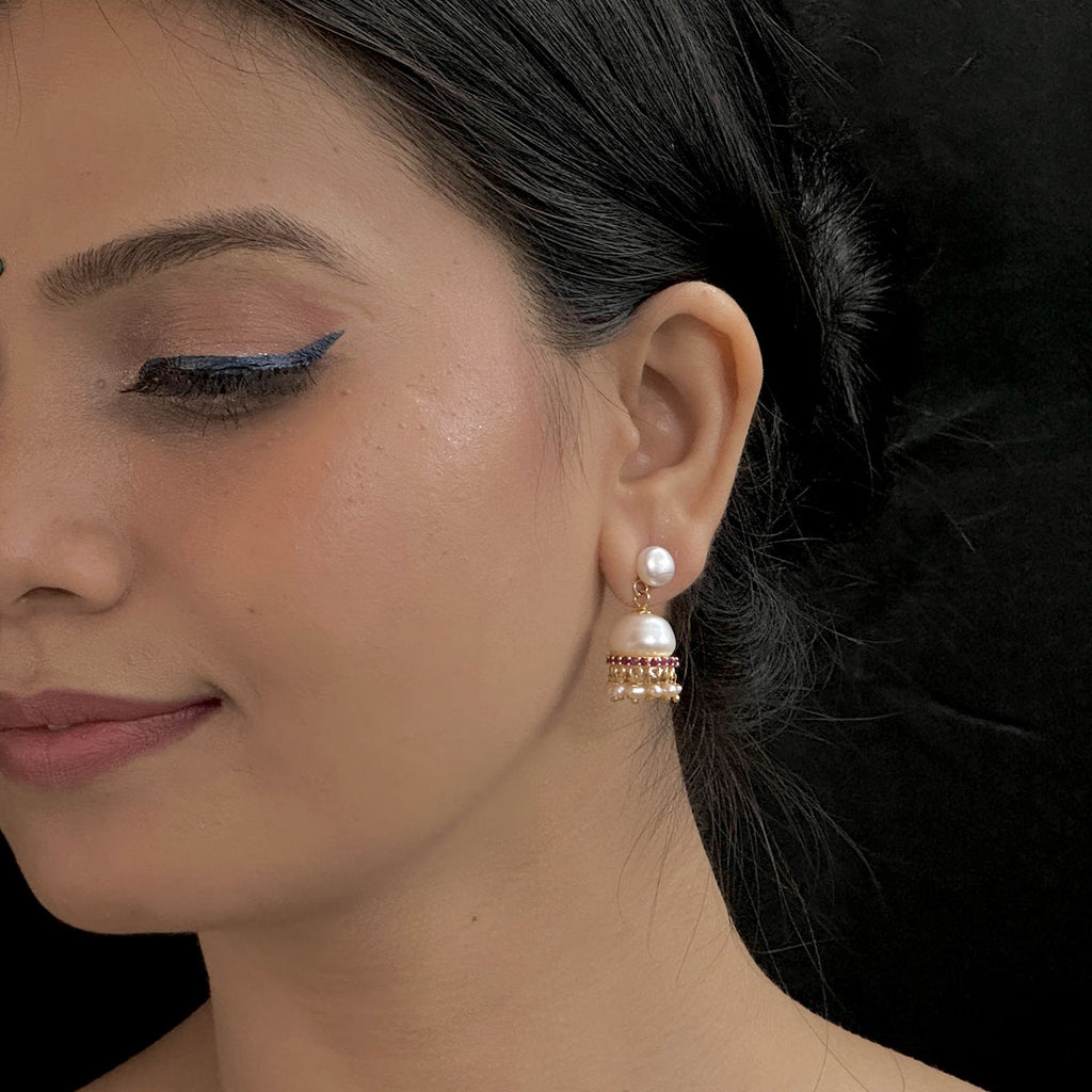 J Pearls Kamya Pearl Earrings - Distacart