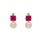J Pearls Classic Red Pearl Pendant Set - Real Pearl Jewelry - Distacart