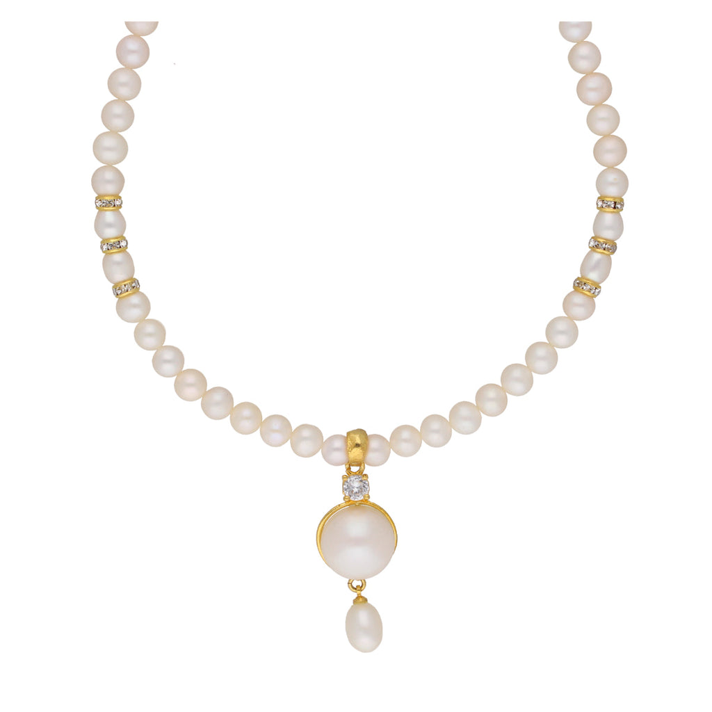 J Pearls Elegant Single Drop Pearl Set - Real Pearl Jewelry - Distacart