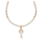 J Pearls Elegant Single Drop Pearl Set - Real Pearl Jewelry - Distacart