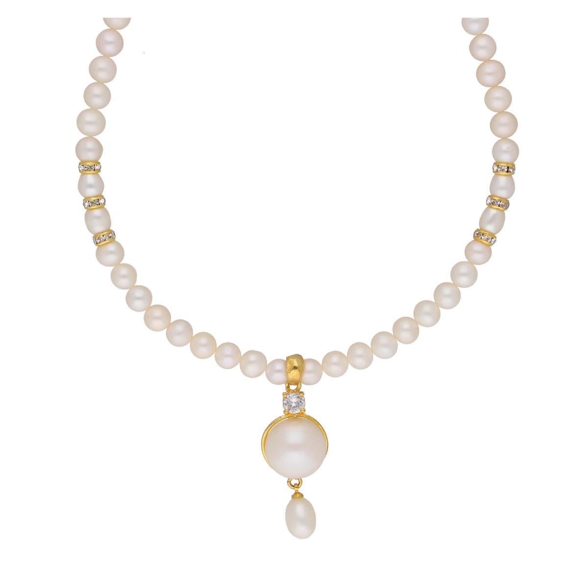 J Pearls Elegant Single Drop Pearl Set - Real Pearl Jewelry - Distacart