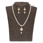 J Pearls Elegant Single Drop Pearl Set - Real Pearl Jewelry - Distacart