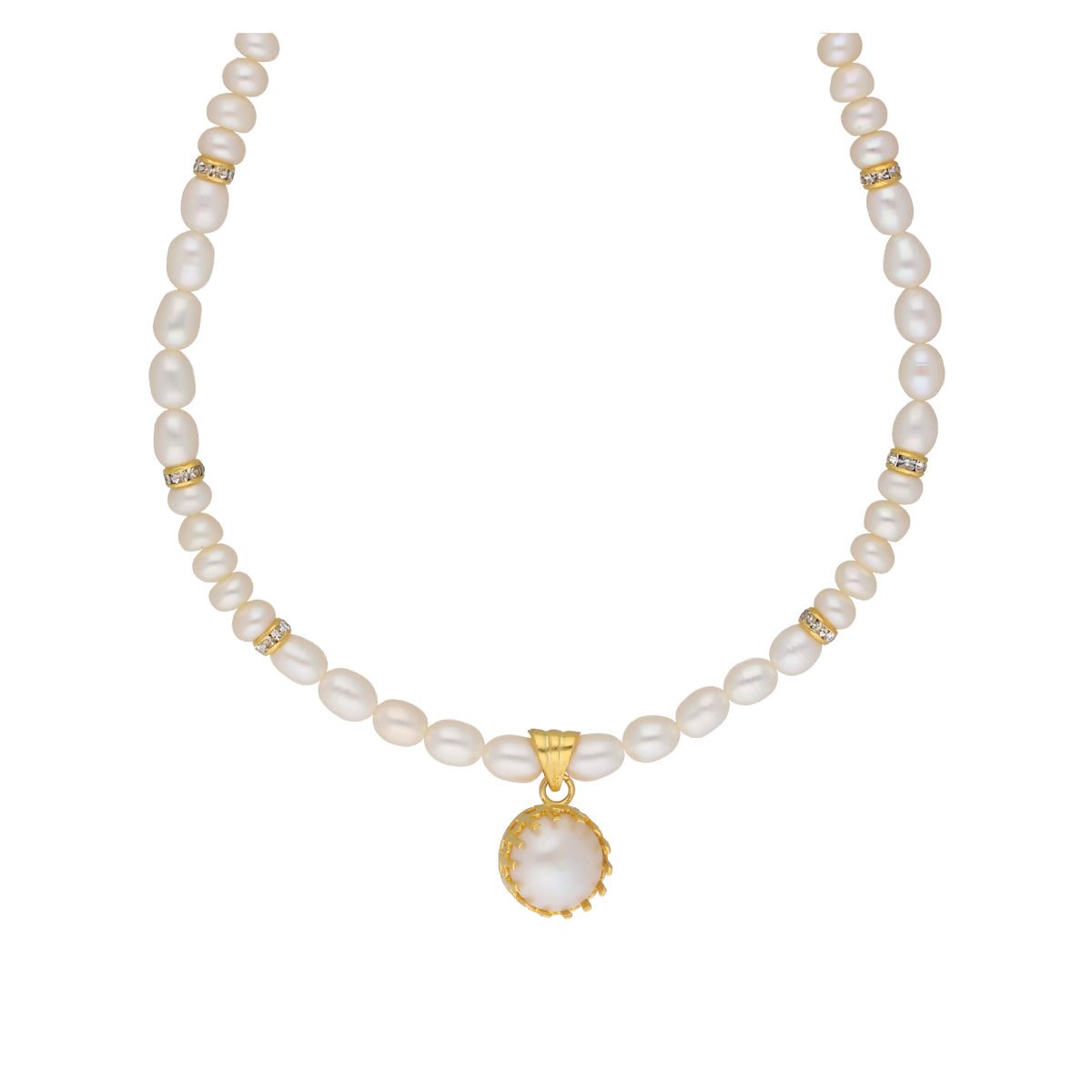 J Pearls Single String Fashionable Pearl Set - Real Pearl Jewelry - Distacart