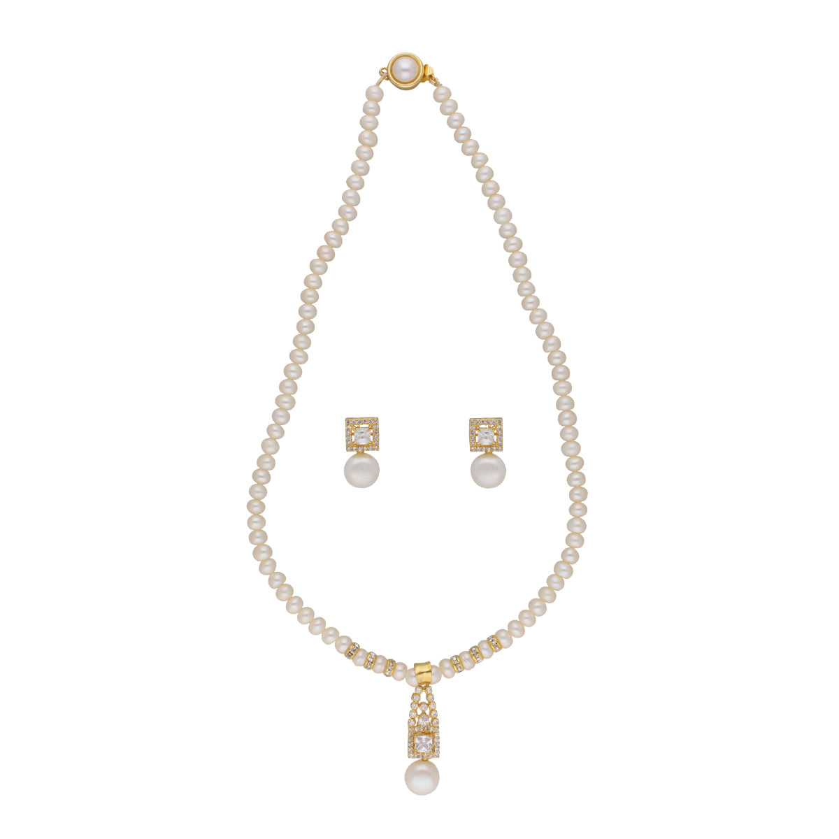 J Pearls Exclusive Pearl Set - Real Pearl Jewelry - Distacart
