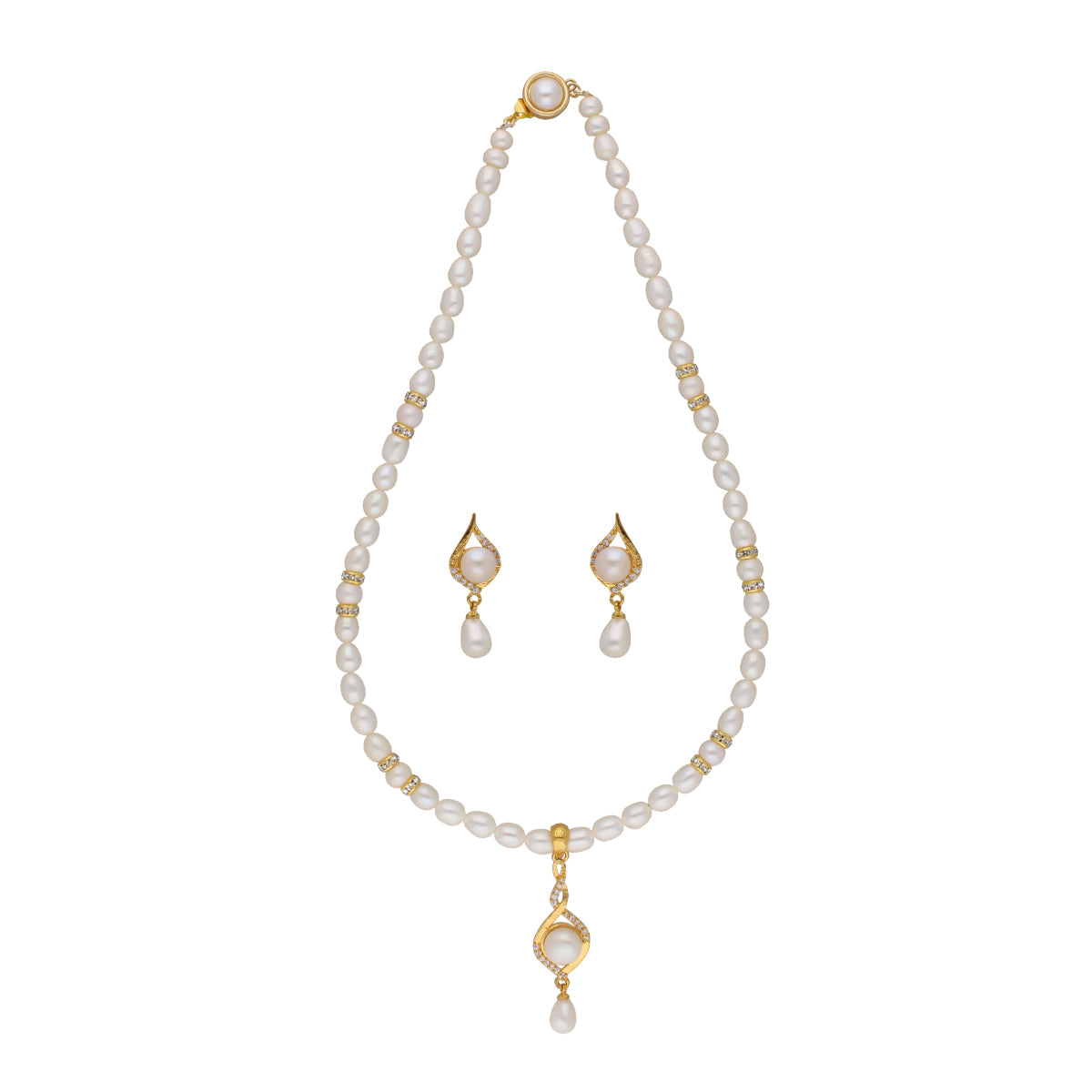 J Pearls Shine Pearl Set - Real Pearl Jewelry - Distacart