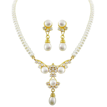 J Pearls Sanjitha Pearl Set - Real Pearl Jewelry
