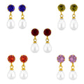 J Pearls Colourful Earrings Combo - Real Pearl Jewelry - Distacart
