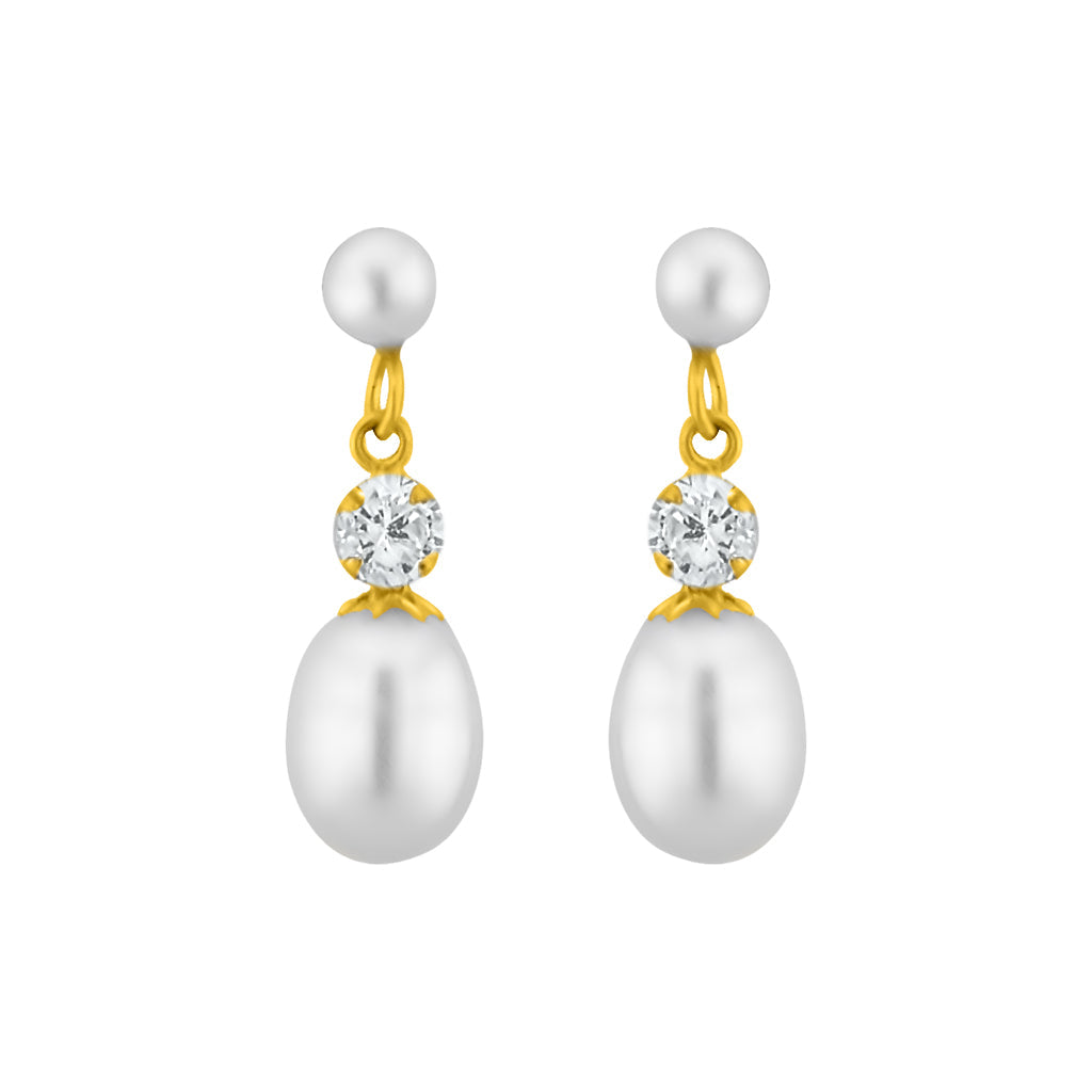 J Pearls White Pearl Hangings - Real Pearl Jewelry - Distacart