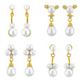 J Pearls Classic Pearl Earrings Combo - Real Pearl Jewelry - Distacart