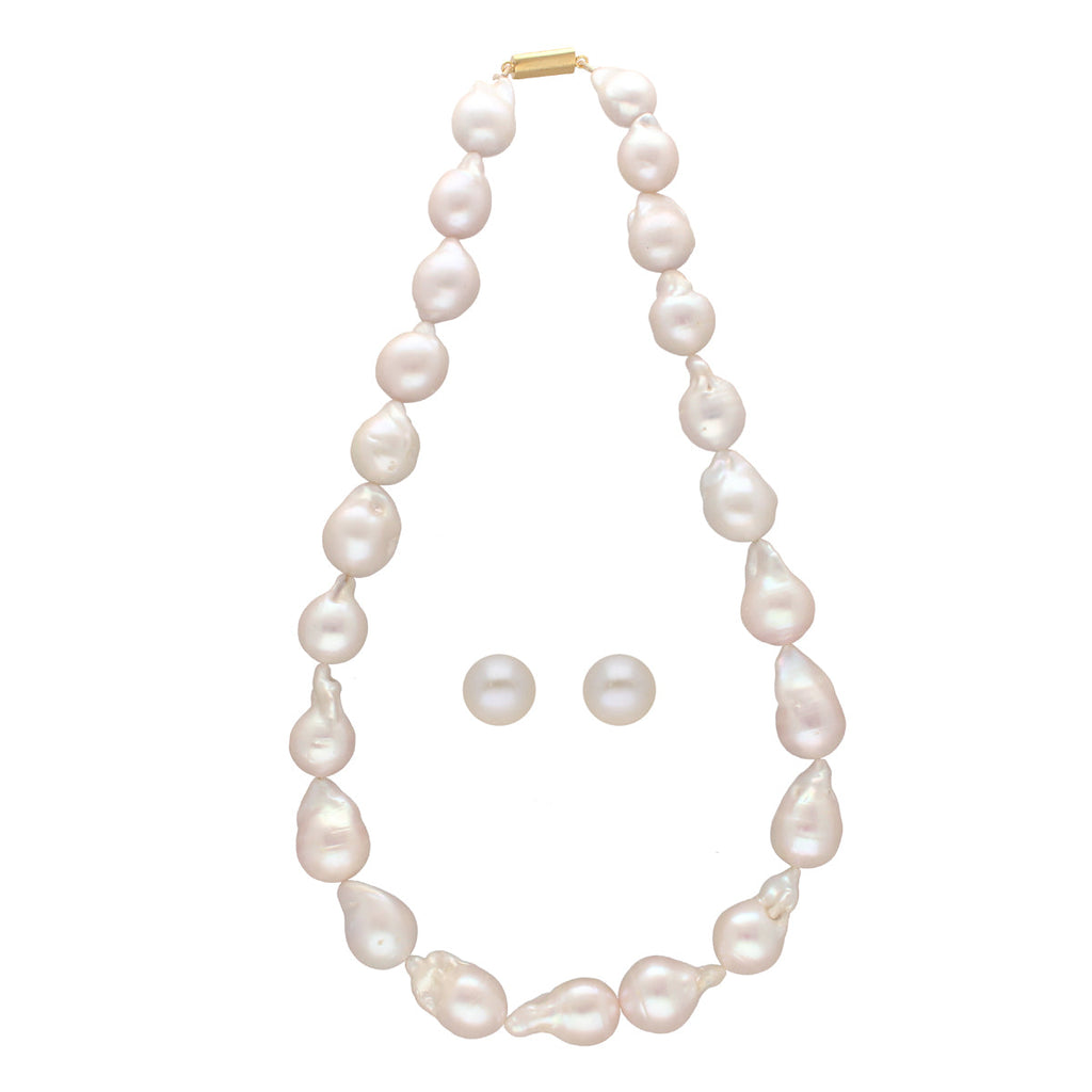 J Pearls Ehani 1 Line Baroque Pearl Necklaces