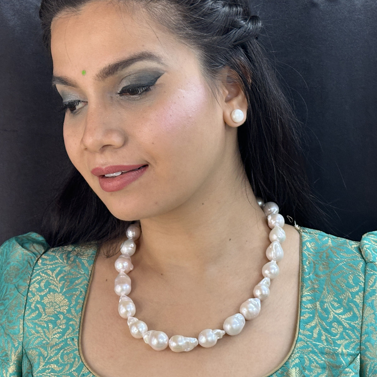 J Pearls Ehani 1 Line Baroque Pearl Necklaces