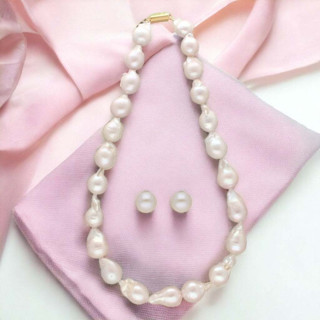 J Pearls Ehani 1 Line Baroque Pearl Necklaces