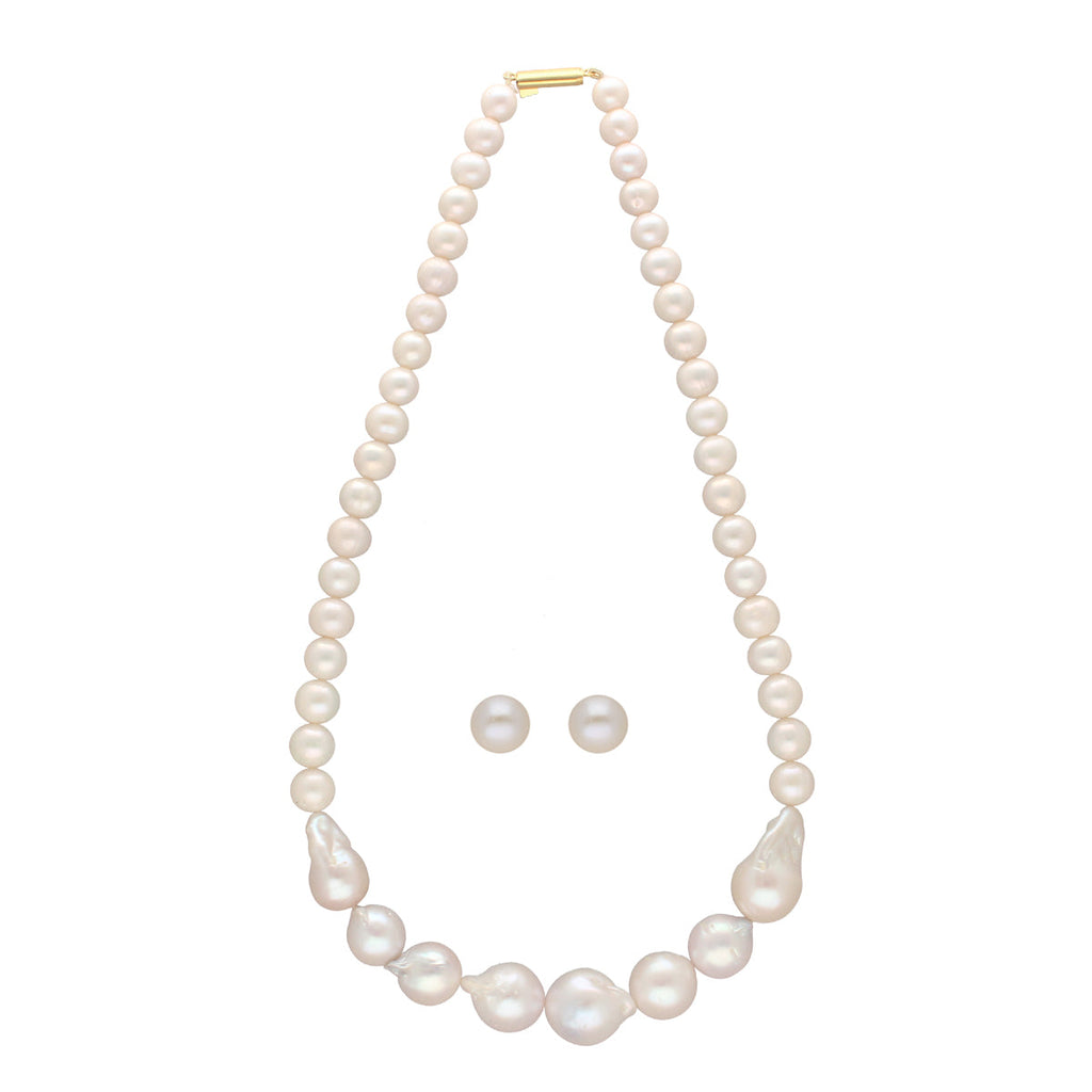 J Pearls Falak 1 Line Baroque Pearl Necklaces
