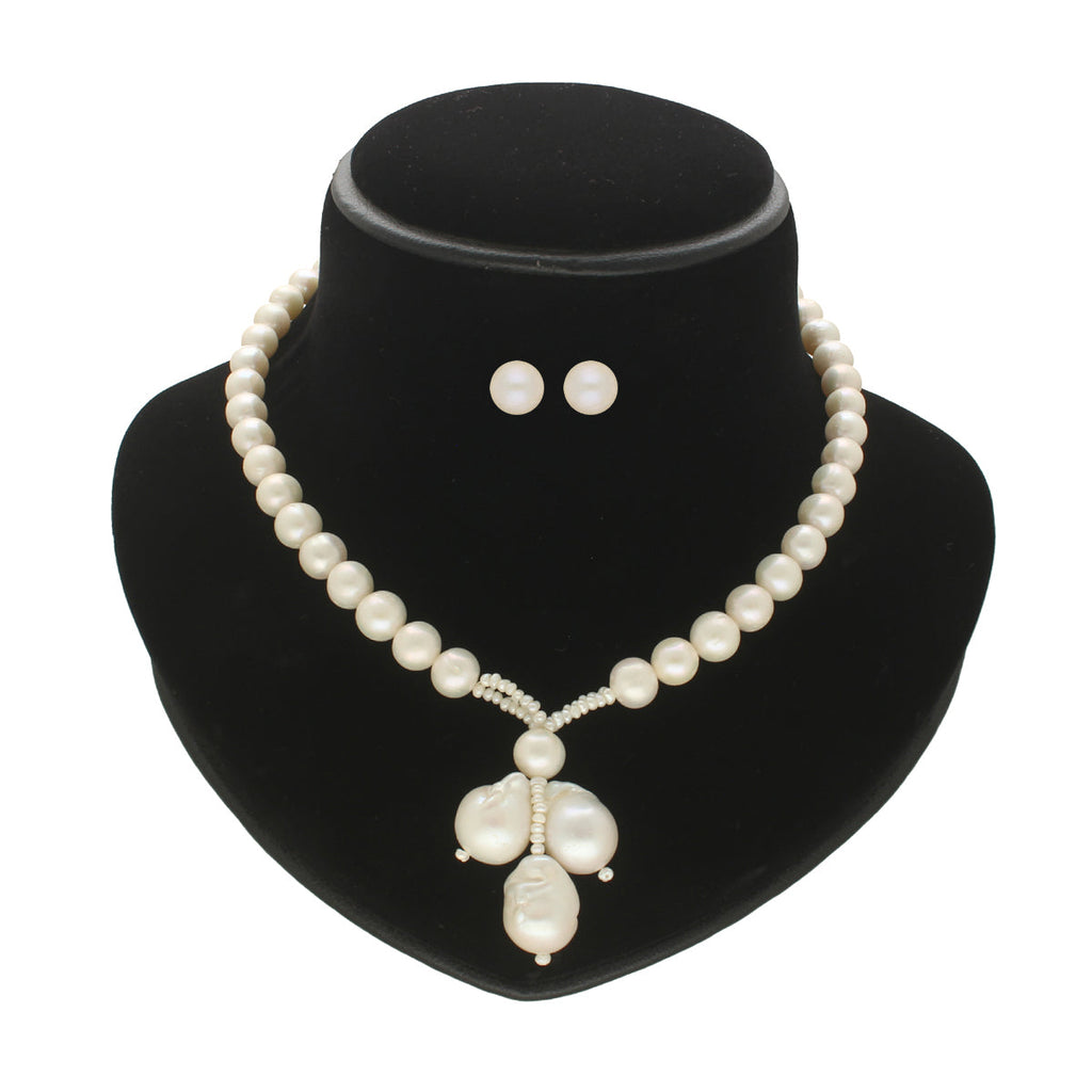 J Pearls Nisha 1 Line Round Pearl Necklaces