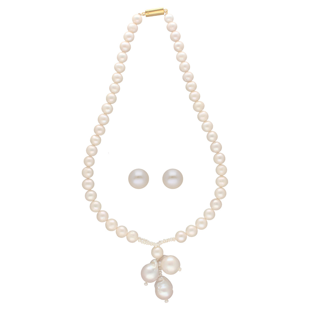 J Pearls Nisha 1 Line Round Pearl Necklaces