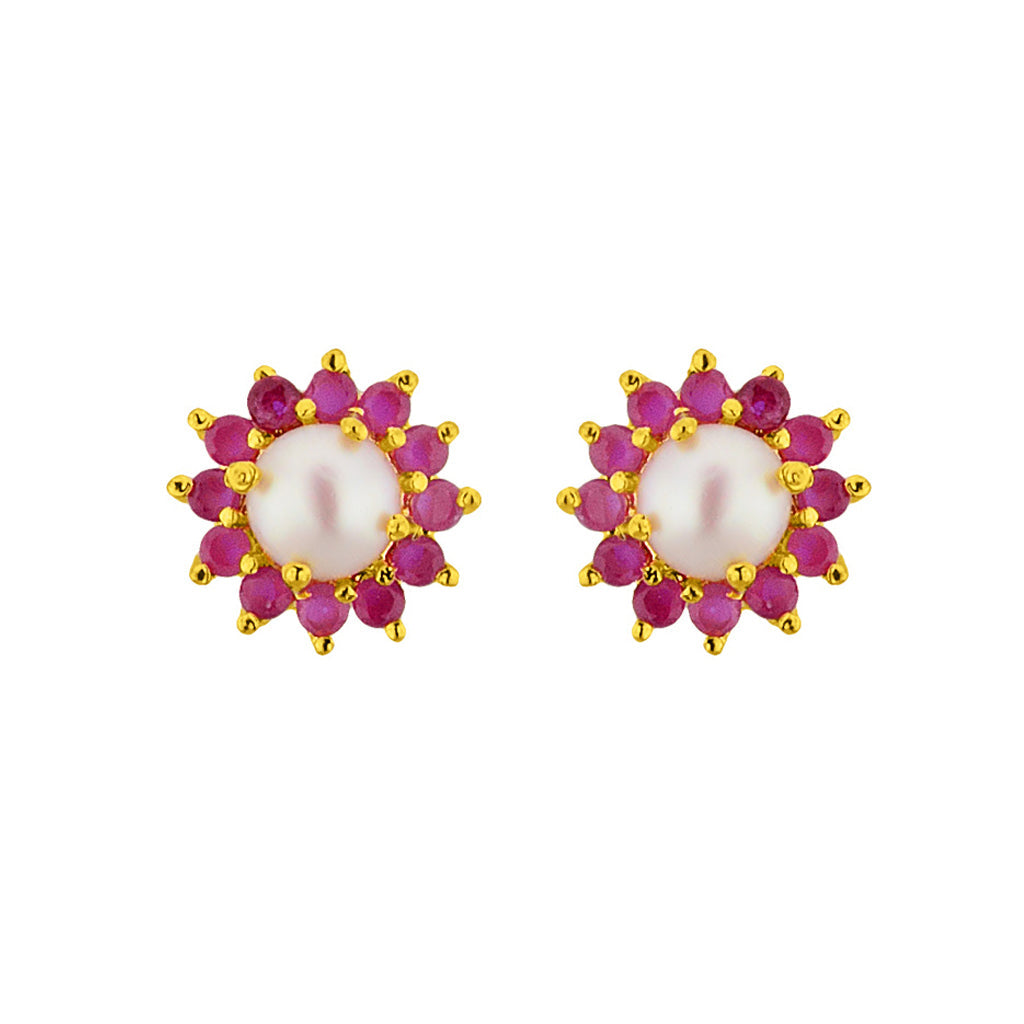 J Pearls Red Rose Pearl Earrings - Real Pearl Jewelry - Distacart
