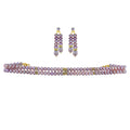 J Pearls 2 String Peach Pearl Choker Set