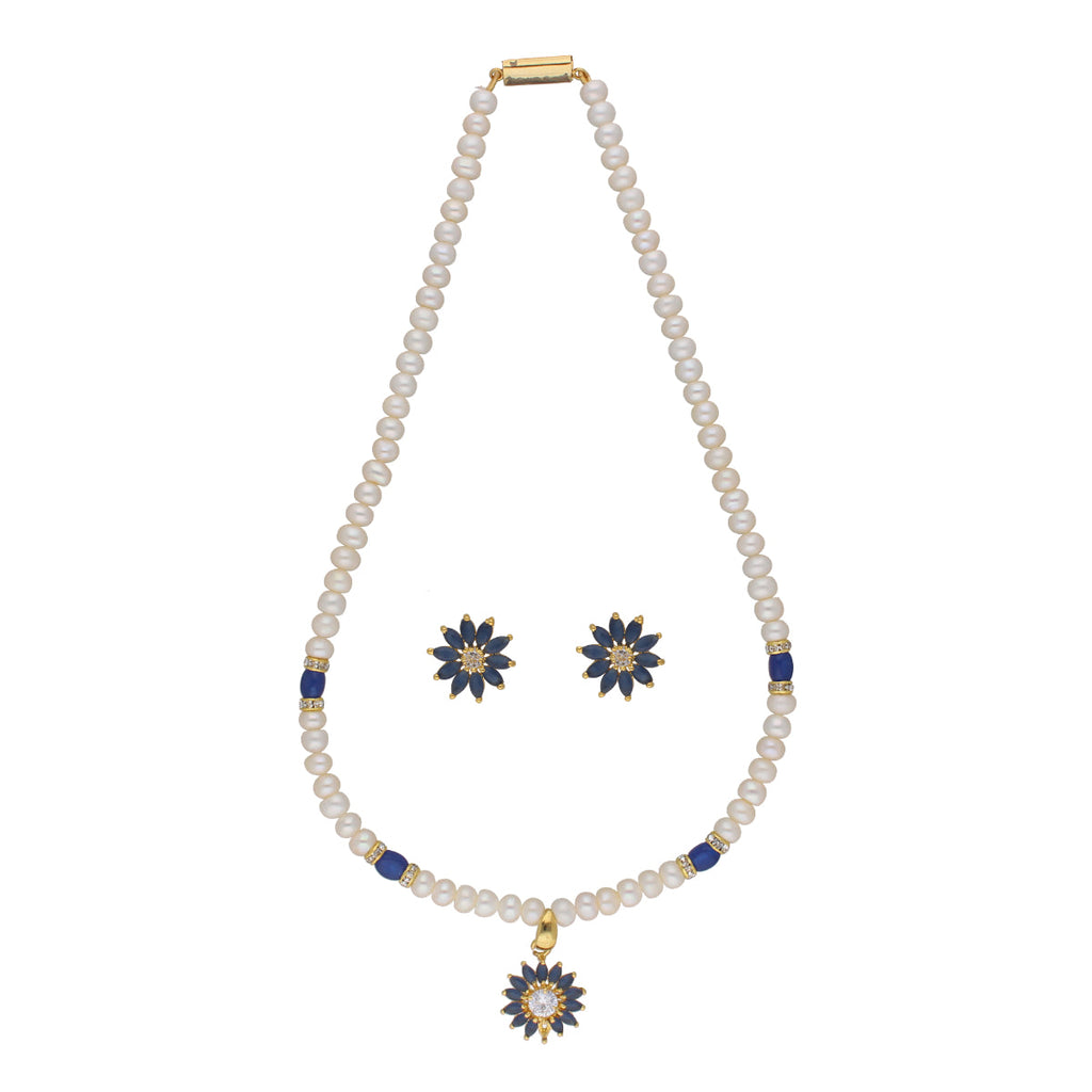 J Pearls Eeshika 1 Line Pearl Sets - Real Pearl Jewelry - Distacart