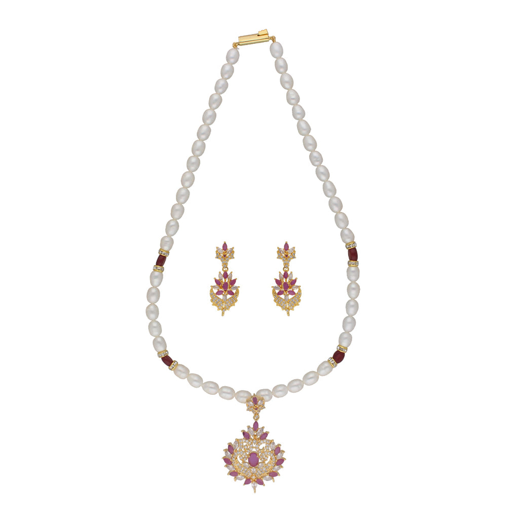 J Pearls Dheeksha 1 Line Pearl Sets - Real Pearl Jewelry - Distacart
