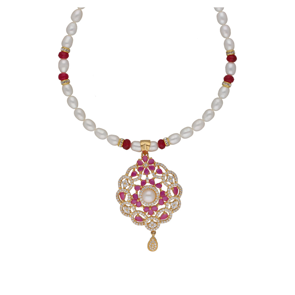 J Pearls Krishna 1 Line Pearl Sets - Real Pearl Jewelry - Distacart