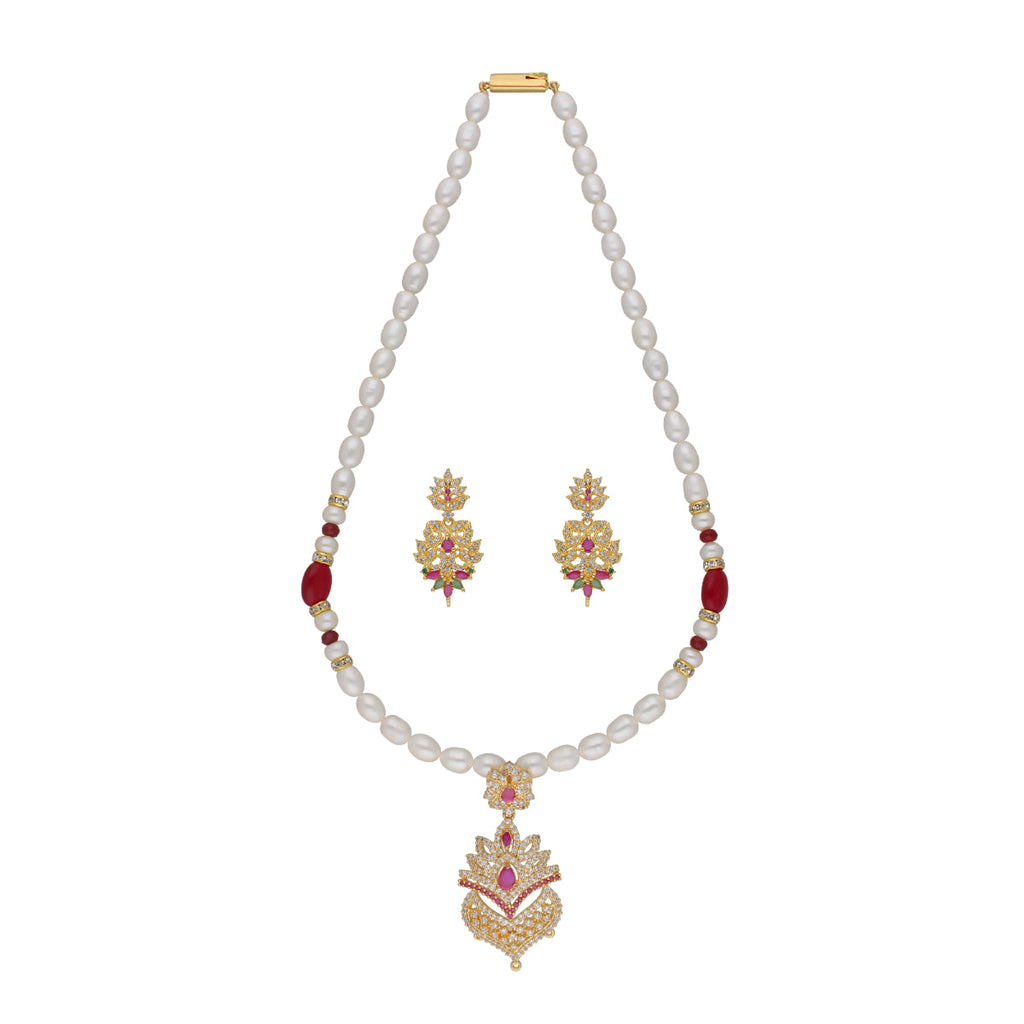 J Pearls Fritha 1 Line Pearl Sets - Real Pearl Jewelry - Distacart