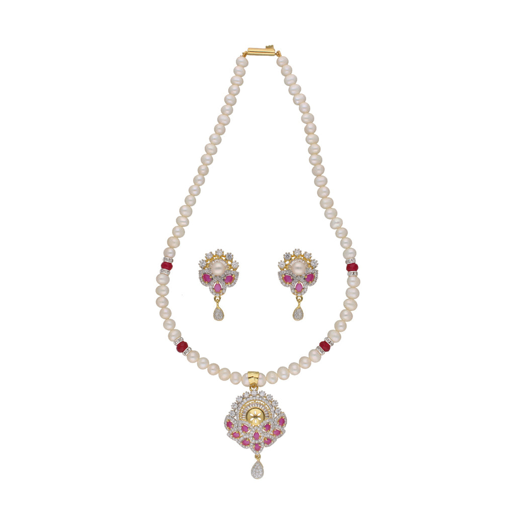 J Pearls Fatehjit 1 Line Pearl Sets - Real Pearl Jewelry - Distacart