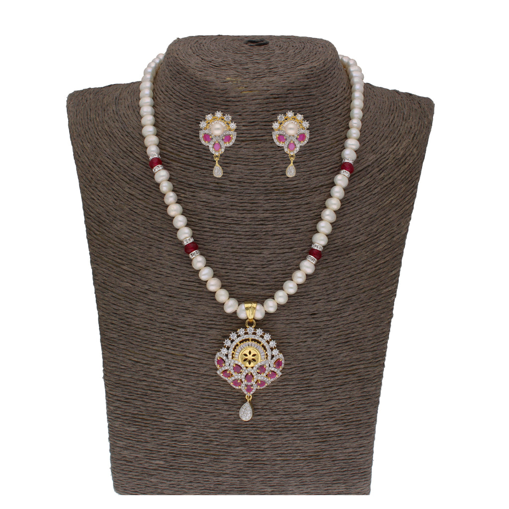 J Pearls Fatehjit 1 Line Pearl Sets - Real Pearl Jewelry - Distacart