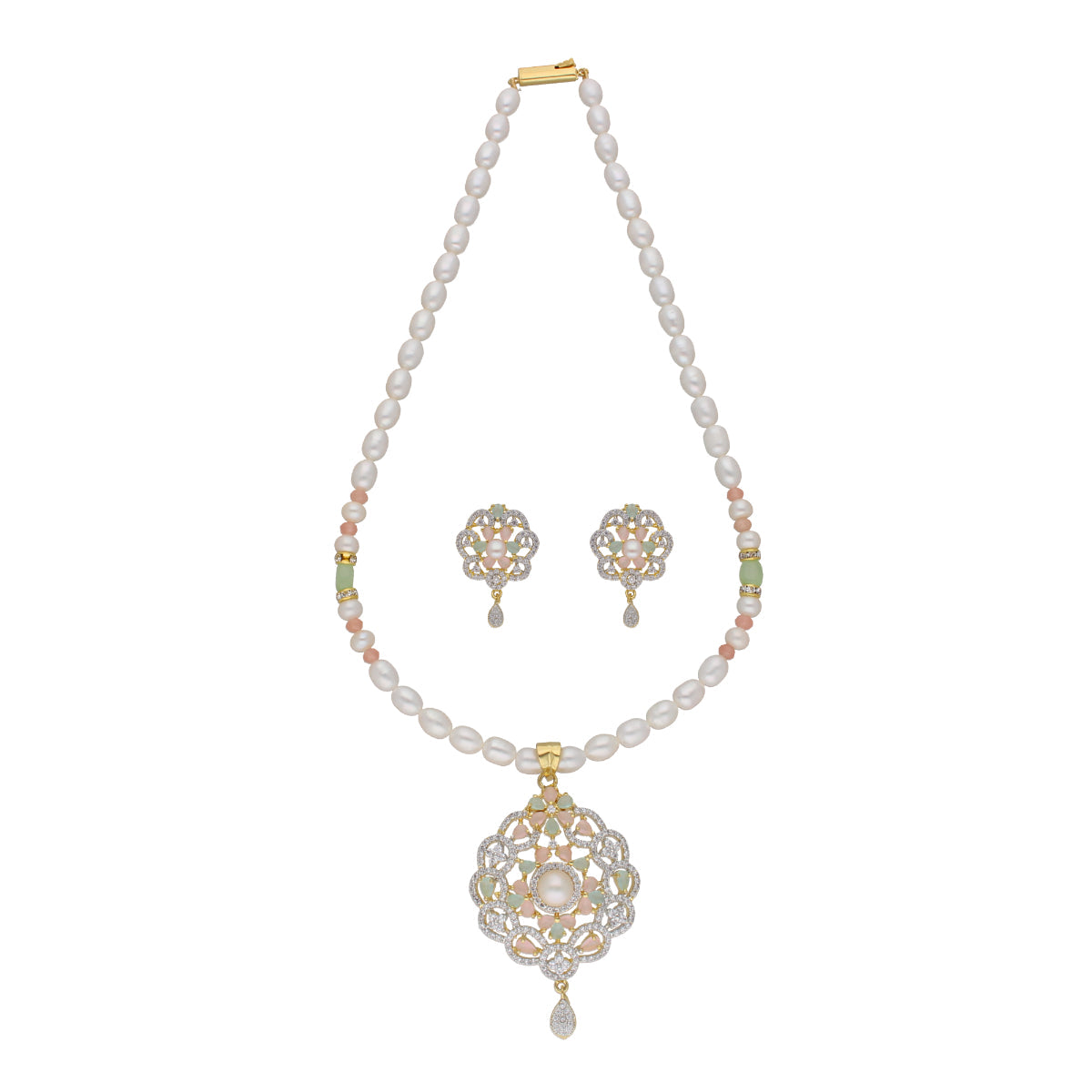 J Pearls Cherry 1 Line Pearl Sets - Real Pearl Jewelry - Distacart