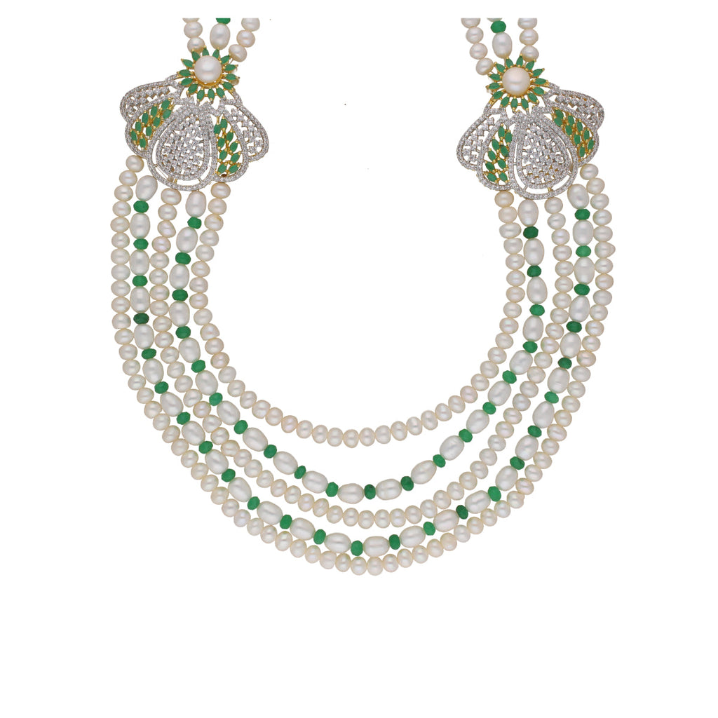 J Pearls Baldar 5 Lines Pearl Sets - Real Pearl Jewelry - Distacart