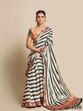Partywear Designer Black & White Bright Moss Fancy Saree - Durga
