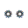 J Pearls Grey Flower Ear Rings - Real Pearl Jewelry - Distacart