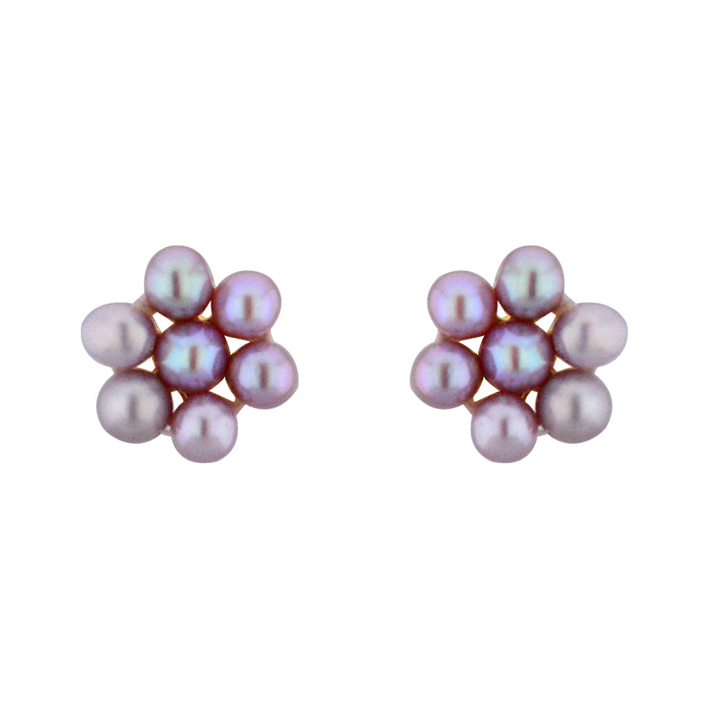 J Pearls 7 Pearls Peach Ear Rings - Real Pearl Jewelry - Distacart