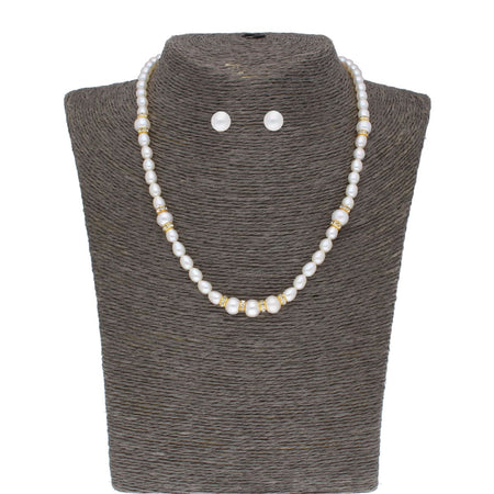 J Pearls Yashvi 1 Line Pearl Set - Real Pearl Jewelry