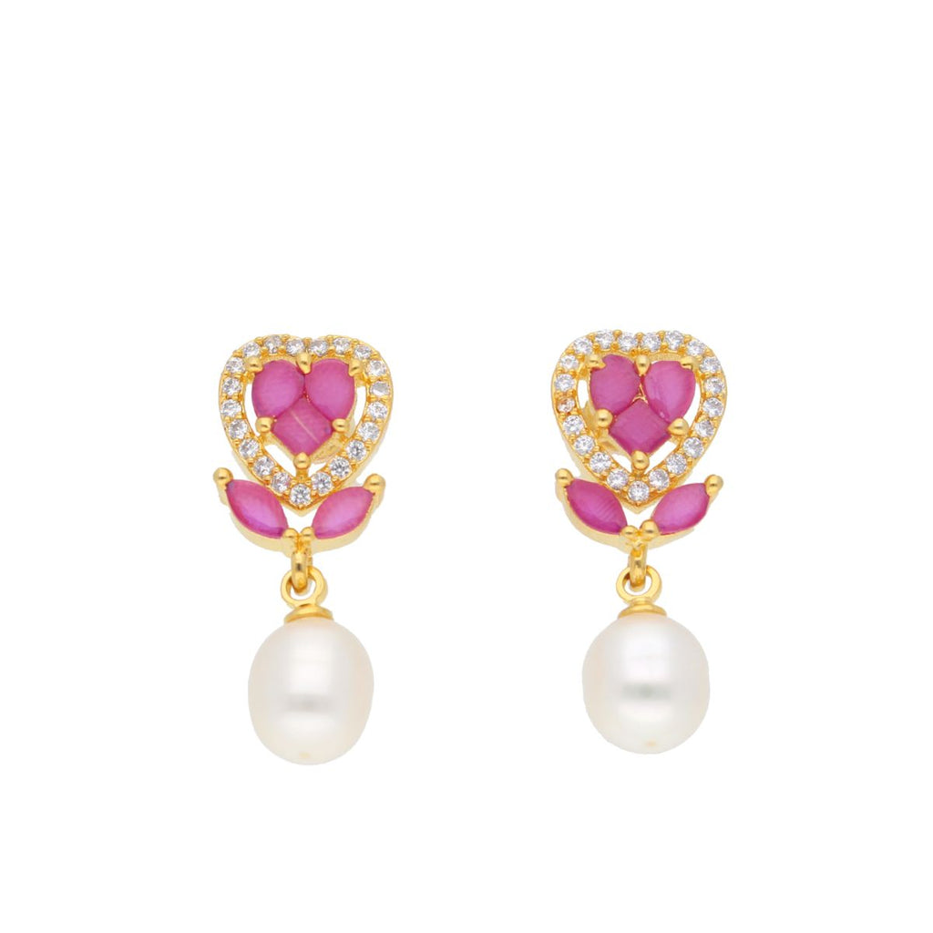 J Pearls Zigzag Pearl Earrings - Real Pearl Jewelry - Distacart