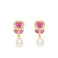 J Pearls Zigzag Pearl Earrings - Real Pearl Jewelry - Distacart