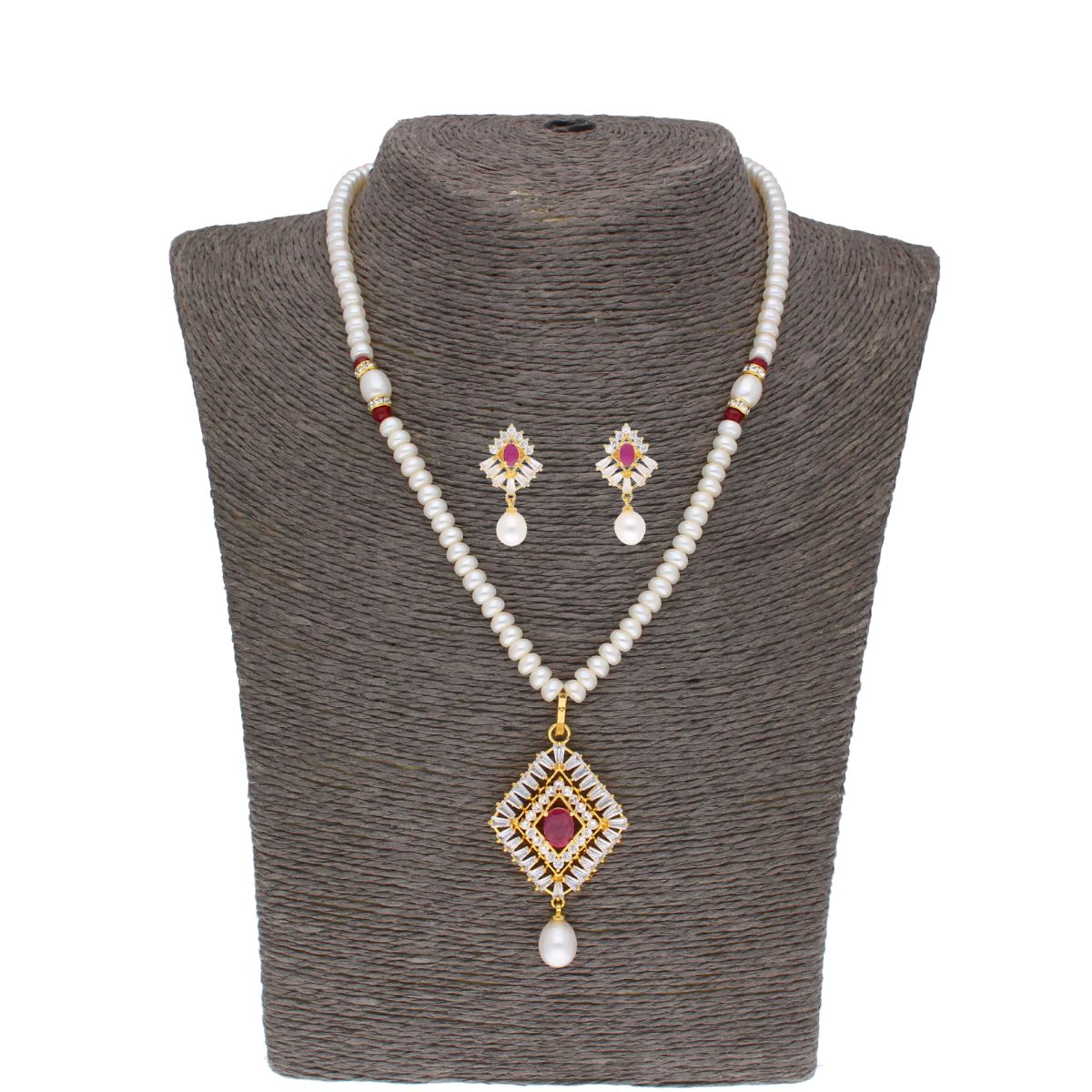 J Pearls Cancala Pearl Set - Real Pearl Jewelry - Distacart