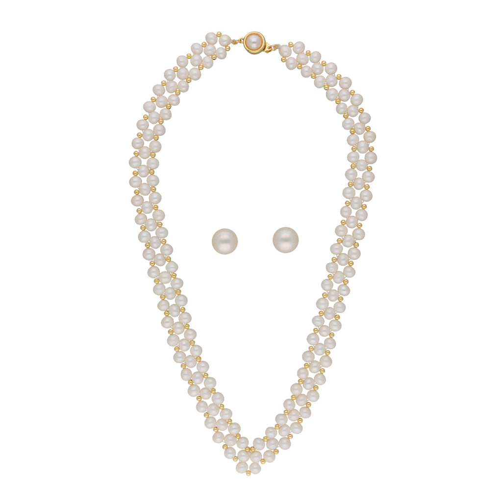 J Pearls Foolan 1 Line Pearl Sets - Real Pearl Jewelry - Distacart