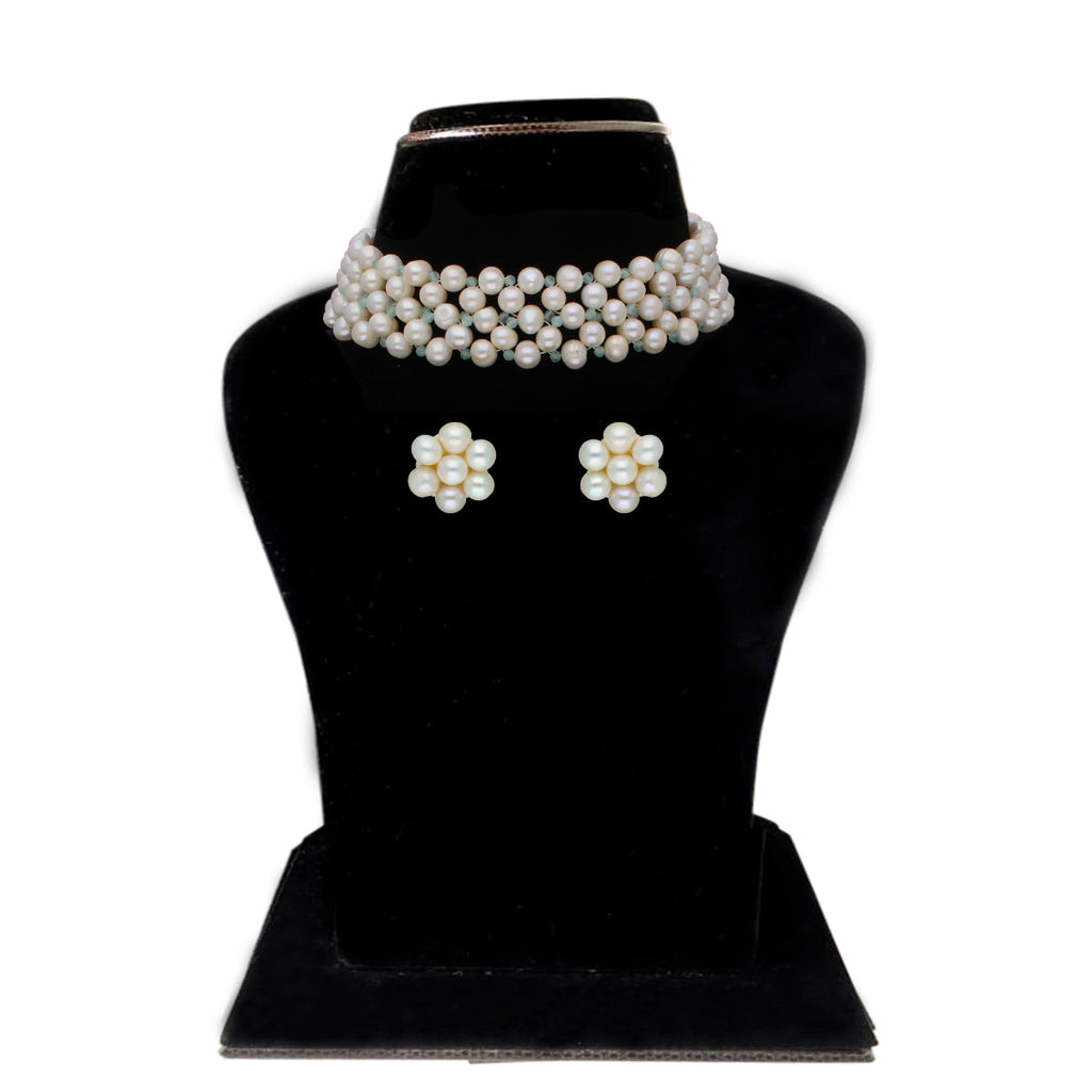 J Pearls Navishka 1 Line Pearl Choker - Real Pearl Jewelry - Distacart