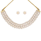 J Pearls Cherry 1 Line Pearl Choker - Real Pearl Jewelry - Distacart