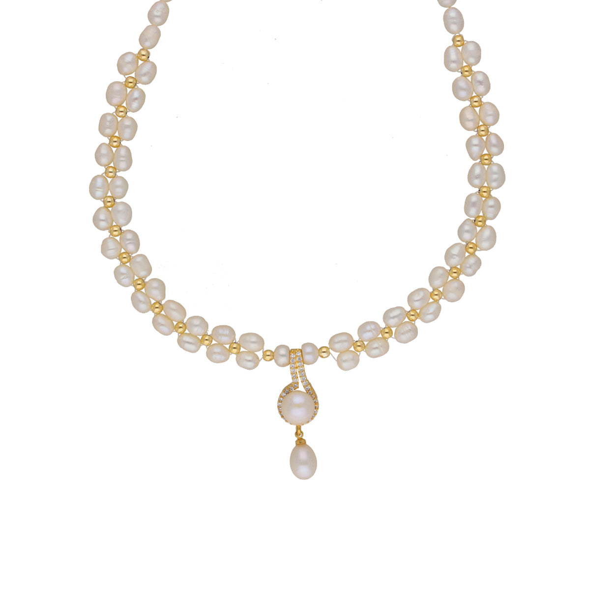 J Pearls Dharti 1 Line Pearl Sets - Real Pearl Jewelry - Distacart