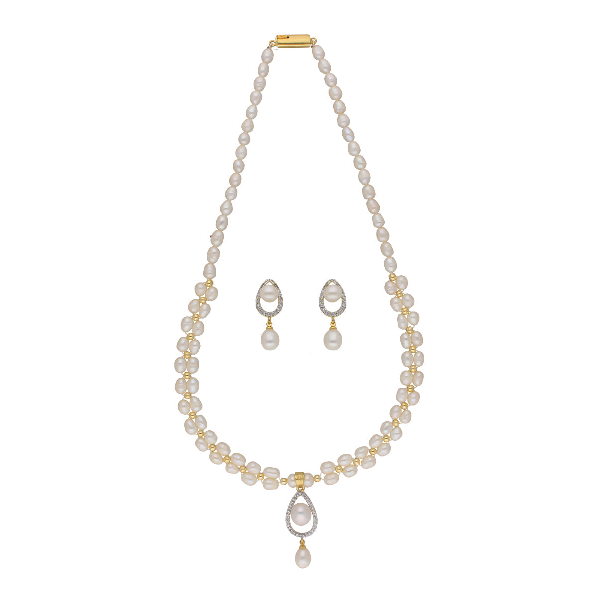 J Pearls Badarika 1 Line Pearl Sets - Real Pearl Jewelry - Distacart