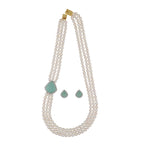 J Pearls Jabala 3 Lines Pearl Set - Real Pearl Jewelry - Distacart
