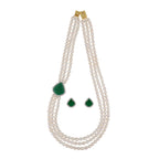 J Pearls Badari 3 Lines Pearl Set - Real Pearl Jewelry - Distacart