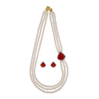 J Pearls Dheera 3 Lines Pearl Choker - Real Pearl Jewelry - Distacart