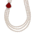 J Pearls Dheera 3 Lines Pearl Choker - Real Pearl Jewelry - Distacart