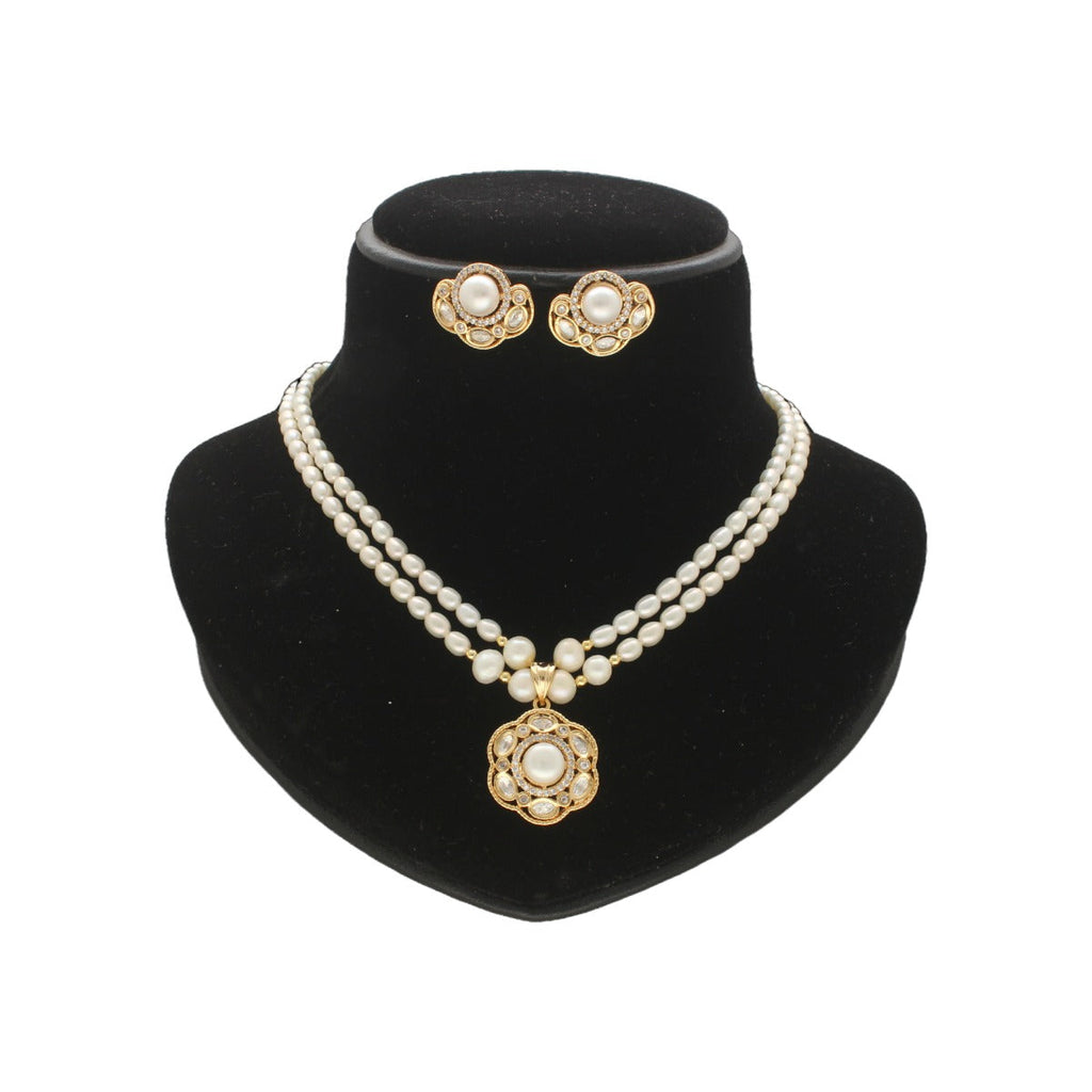J Pearls Lekha 2 Lines Pearl Necklace