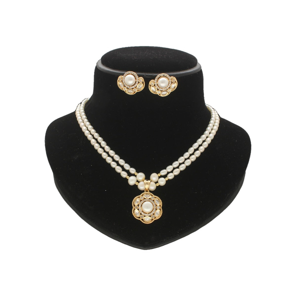 J Pearls Lekha 2 Lines Pearl Necklace