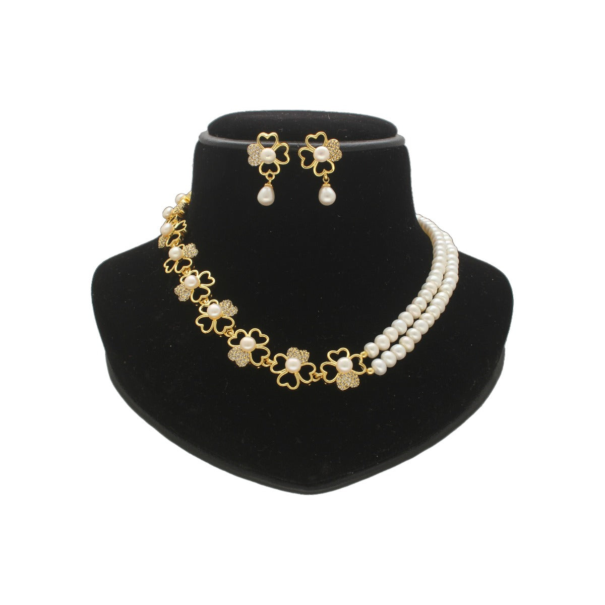 J Pearls Leena 2 Lines Pearl Necklace
