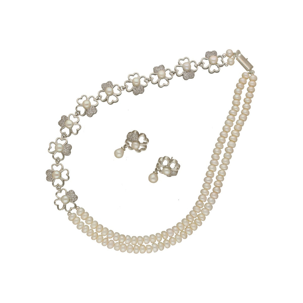 J Pearls Lipika 2 Lines Pearl Necklaces